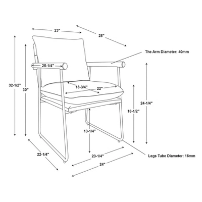 Cushioned Metal & Wood Accent Arm Chair - Cream/Black - Hearth & Hand⢠With Magnolia - Image 6