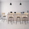 Costway Set Of 4 Swivel Bar Stools Bar Height Upholstered Kitchen Dining Chairs Gray/Beige