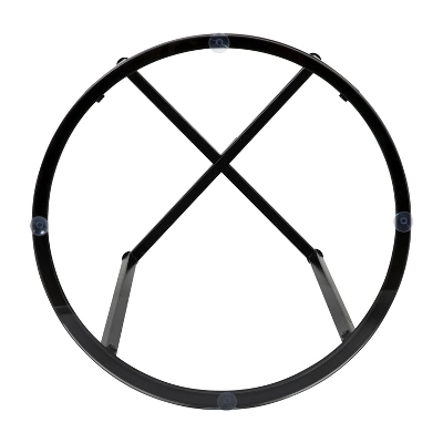 Flash Furniture Greenwich Collection End Table - Modern Clear Glass Accent Table With Crisscross Matte Black Frame - Image 6