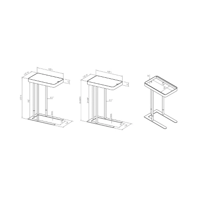 Callander Hidden Storage Height Adjustable Side Table - MiBasics - Image 3