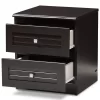 Carine Modern And Contemporary Finished 2 Drawer Nightstand Dark Brown - Baxton Studio