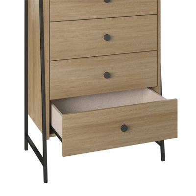 Bushwick Tall 5 Drawer Dresser Natural - Novogratz - Image 7
