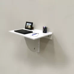 30" X 21.5" Wall Mounted Folding Table And Computer Desk White - InPlace