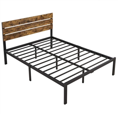 Yaheetech Metal Slatted Bed Frame With Wooden Headboard Mattress Foundation - Image 9