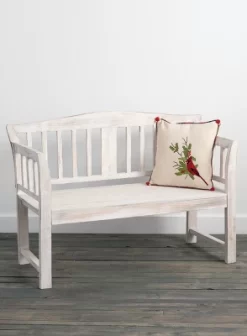 Sullivans White Wooden Bench 33"H Off-White