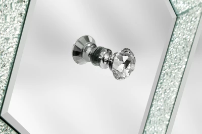 Buck 31.5" W 2 Mirror Trim And Diamond Shape Design Multi-functional Retro Entryway Storage Cabinet With 1 Adjustable Inner Shelf-Maison Boucle - Image 4