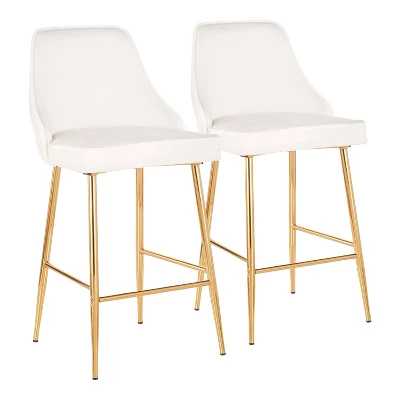 Set Of 2 Marcel Contemporary Glam Counter Height Barstools - LumiSource - Image 10