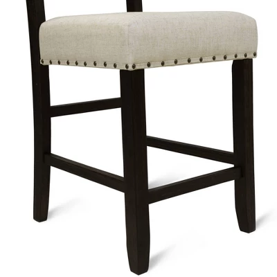 2pk Eliza Button Tufted Counter Height Barstool Black/Beige - HOMES: Inside + Out - Image 3