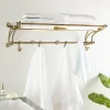 24" X 6" Modern Finish Aluminum Wall Hook Shelf Brass - Olivia & May