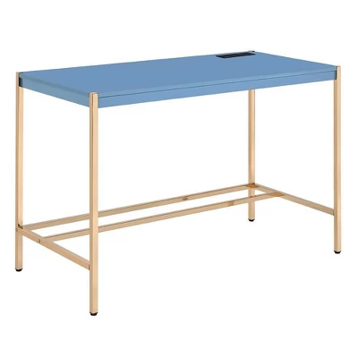 42" Midriaks Writing Desk Navy Blue/Gold Finish - Acme Furniture - Image 2