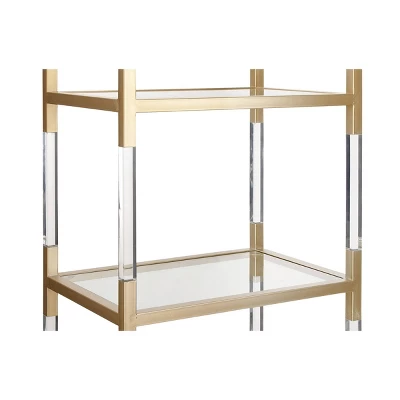 69" Metal And Acrylic Bookcase Gold - Olivia & May - Image 2