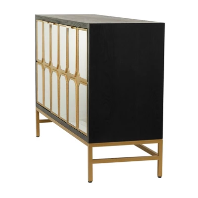 Glam Mirrored Wood Cabinet - Olivia & May - Image 2