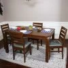 Sunnydaze Decor Sunnydaze Indoor 5-Piece Solid Rubberwood Dining Table And Chairs Set - Dark Walnut With Gray Cushions