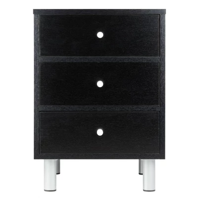 Daniel Nightstand With 3 Drawers Black - Winsome - Image 2