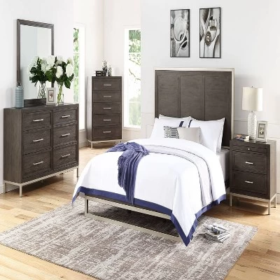 King Broomfield Panel Bed Walnut - Steve Silver Co. - Image 2