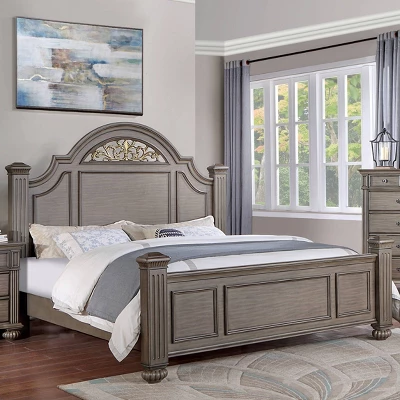 3pc Pennings Traditional Bed Set With 2 Nightstands Gray - HOMES: Inside + Out - Image 2