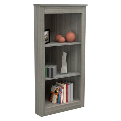47.2" 3 Level Corner Bookshelf Smoked Oak - Inval - Image 3