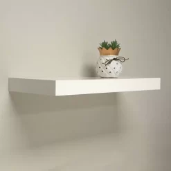 24" Floating Shelf Wall Mounted Hidden Brackets White - Inplace