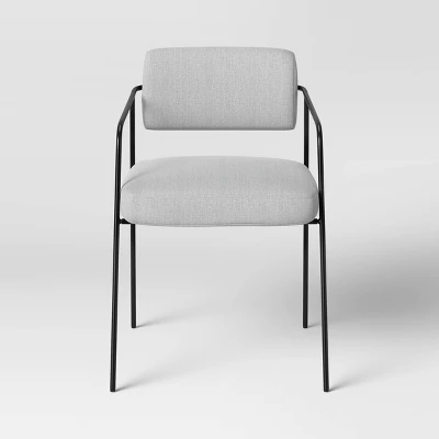 Smyth Metal Frame Upholstered Dining Chair Gray - Threshold™ - Image 2