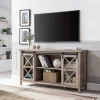 58" Modern Farmhouse TV Stand In Gray Oak Wood - Henn&Hart