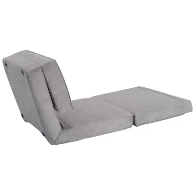 Tangkula Fold Down Chair Convertible Couch GrayBlack - Image 7