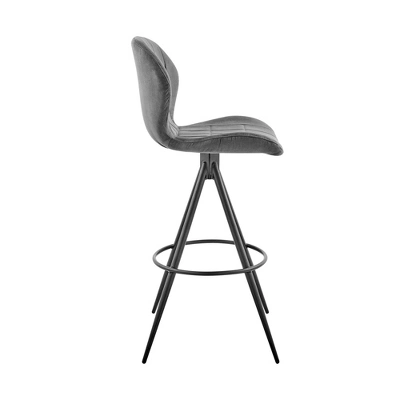 26" Catalina Counter Stool With Fabric Finish Black/Charcoal - Armen Living - Image 7
