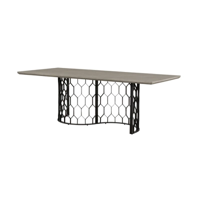 Rectangular Solange Concrete/Metal Dining Table Gray - Armen Living