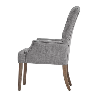 Raghnaid Distressed Tufted Linen Dining Chair - Inspire Q - Image 3