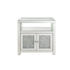 32" Noralie Cabinet Clear Glass/Mirrored/Faux Diamonds - Acme Furniture