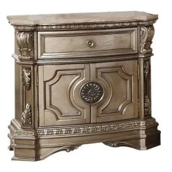 30" Northville Nightstand With 8 Drawers Antique Silver - Acme Furniture