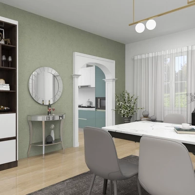 Set Of 2 Glam Fir Console Tables With Mirror White - Olivia & May - Image 14