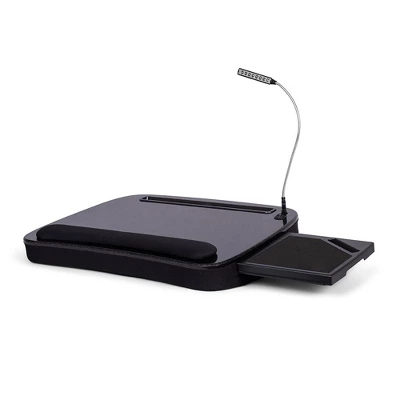 Sofia + Sam Multi Tasking Memory Foam Lap Desk With USB Light And Mouse Pad - Black - Image 3