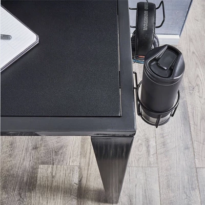 Juneau Metal Computer Desk With USB Charging Port And Adjustable Shelf Gray - Inspire Q - Image 4