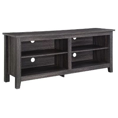 Transitional 4 Cubby Wood Open Storage TV Stand For TVs Up To 65"- Saracina Home - Image 11