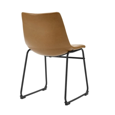 Set Of 2 Laslo Modern Upholstered Faux Leather Dining Chairs - Saracina Home - Image 4