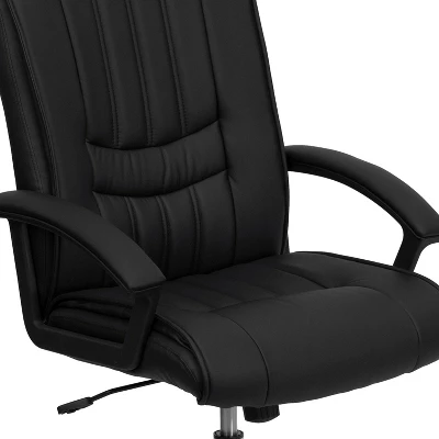 Flash Furniture Mid-Back Black LeatherSoft Swivel Manager's Office Chair With Arms - Image 5