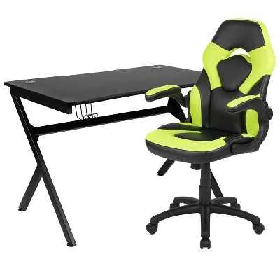 Flash Furniture Gaming Desk And Racing Chair Set With Cup Holder, Headphone Hook & 2 Wire Management Holes - Image 12
