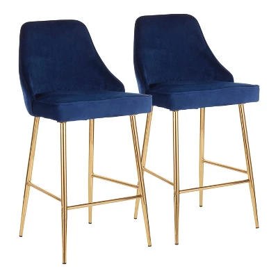 Set Of 2 Marcel Contemporary Glam Counter Height Barstools - LumiSource - Image 11