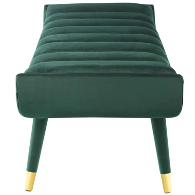 Guess Channel Tufted Performance Velvet Accent Bench Green - Modway - Image 3