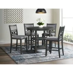 5pc Taylor Counter Height Dining Set And 4 Side Chairs Gray - Picket House Furnishings