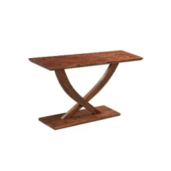 Rasmus Acacia Wood Console Table Wire Brushed Finish Chestnut - Boraam