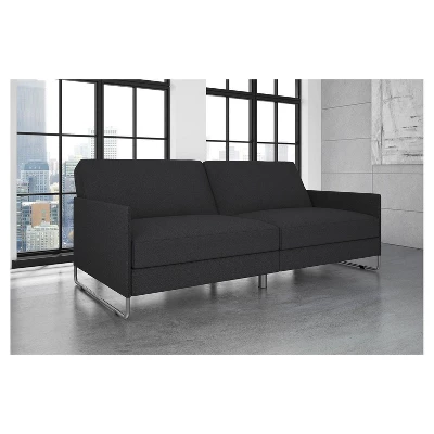 Prescott Convertible Futon Gray Linen - Room & Joy - Image 4