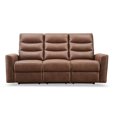 Bernard Fabric Manual Reclining Sofa Brown - Abbyson Living - Image 2