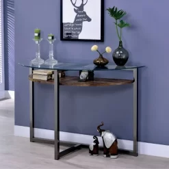 Regivea Open Shelf Sofa Table Black Chrome - MiBasics