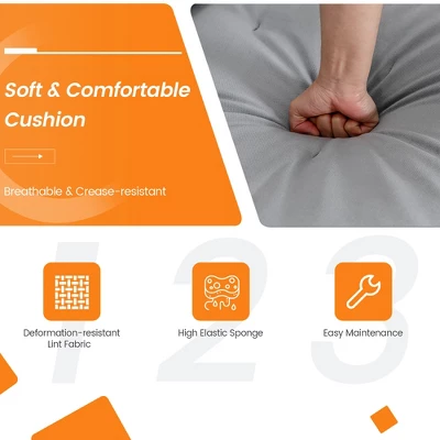 Costway Modern Modular 3-Seat Sofa Couch W/ Side Storage Pocket & Metal Leg Ash Grey - Image 6