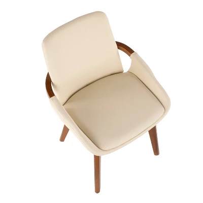 Cosmo Mid-Century Modern Chair Cream/Walnut - LumiSource - Image 6