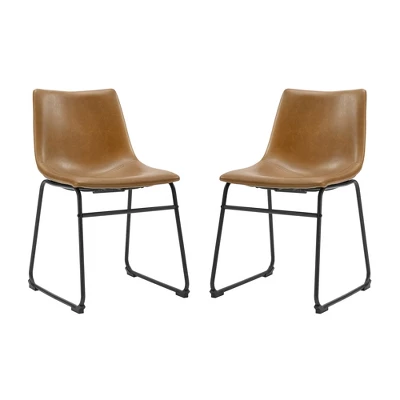 Set Of 2 Laslo Modern Upholstered Faux Leather Dining Chairs - Saracina Home - Image 10