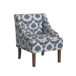 Classic Swoop Arm Chair Ikat Medallion Print - HomePop