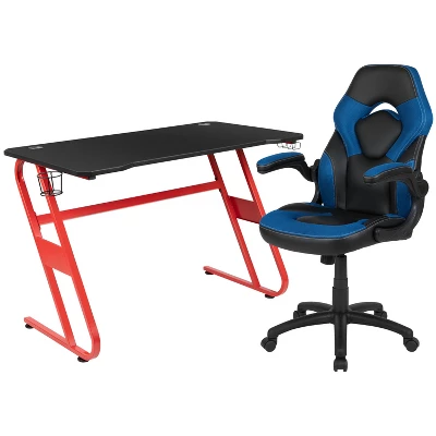 Flash Furniture Gaming Desk And Racing Chair Set With Cup Holder And Headphone Hook - Image 12