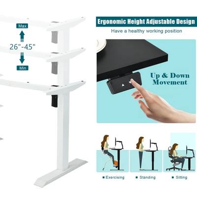 Costway 48'' Electric Sit To Stand Desk Adjustable Standing Workstation W/Control - Image 6